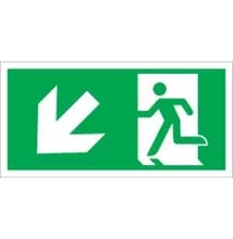 Menekülési út balra, lépcsőn le (ISO) Vinil matrica 1 ív (20 db 20x20mm )