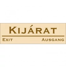 Kijárat (bézs/barna, három nyelvű) Vinil matrica 250x80