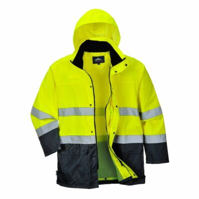 S166 Kéttónusú Lite Traffic kabát sárga/navy XL