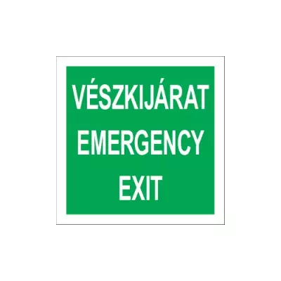 Vészkijárat - Emergency Exit (felirat) Vinil matrica 148x148