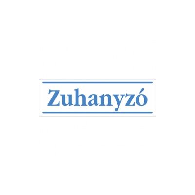 Zuhanyzó (kék/fehér, magyar nyelvű) Vinil matrica 250x80